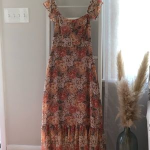 WAYF Floral Midi Dress